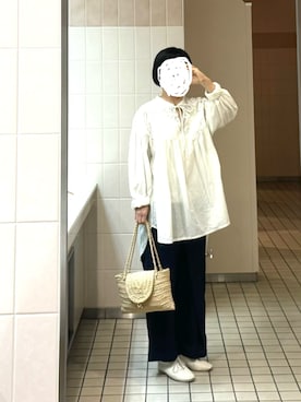 「no brand（ノーブランド）のアイテム（シャツ/ブラウス）」を使った、bowさん（レディース・150cm）の夏コーディネート