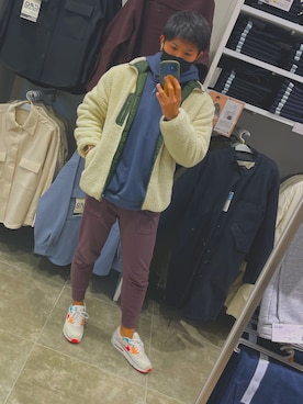 「アイテム（スウェットパンツ、ブラウン系）」を使った、ゆーきさん（メンズ・172cm）の冬コーディネート