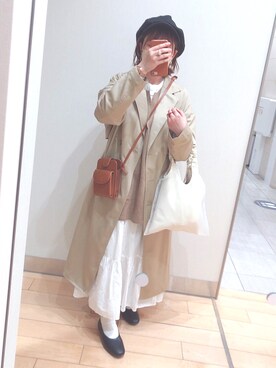 「niko and...（ニコアンド）のアイテム（トレンチコート）」を使った、2 3 *さん（レディース・149cm）の春コーディネート