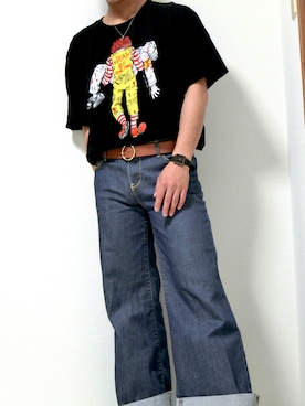 「★★★のアイテム」を使った、季さん（メンズ・165cm）の夏コーディネート