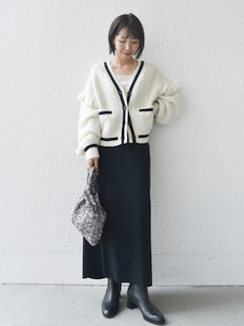 「troisiemeCHACO（トロワズィエムチャコ）のアイテム」を使った、中山さん（レディース・160cm）の秋コーディネート
