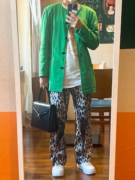 「バンドT」｜「アイテム（デニムジャケット）」を使った、Chihiro0312さん（レディース・156cm）の春コーディネート