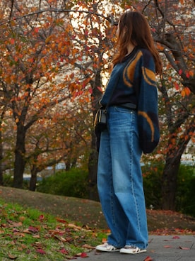 「アイテム（ショルダーバッグ）」を使った、momoさん（レディース・161cm）の秋コーディネート