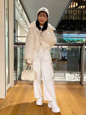 「OLIVE des OLIVE（オリーブデオリーブ）のアイテム（ダウンジャケット/コート）」を使った、サ ヨ コさん（レディース・167cm）の秋コーディネート