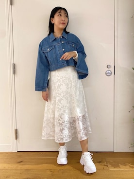 「OLIVE des OLIVE（オリーブデオリーブ）のアイテム（デニムジャケット）」を使った、サ ヨ コさん（レディース・167cm）の冬コーディネート