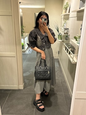 「OLIVE des OLIVE（オリーブデオリーブ）のアイテム（デニムジャケット）」を使った、サ ヨ コさん（レディース・167cm）の夏コーディネート