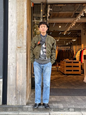 「ancellm」｜「アイテム（スウェット）」を使った、JION SUDO(GARDEN名古屋)さん（メンズ・175cm）の冬コーディネート