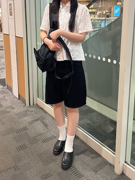 「アイテム（バックパック/リュック）」を使った、浦上うかさん（レディース・164cm）の夏コーディネート