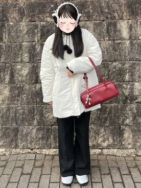「SUBU（スブ）のアイテム」を使った、浦上うかさん（レディース・164cm）の冬コーディネート