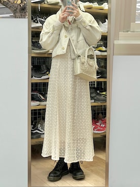 「archives（アルシーヴ）のアイテム（ブルゾン）」を使った、浦上うかさん（レディース・164cm）の冬コーディネート