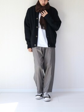 「CASPER JOHN（キャスパージョン）のCenter Pleats Ankle Wide Slacks/センタープリーツアンクルワイドスラックス(セットアップ対応)（その他パンツ）」を使った、soar  -ソア-さん（メンズ・170cm）の秋コーディネート