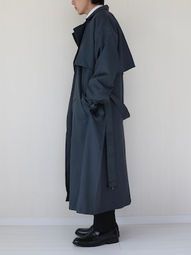 「柄シャツ」｜「アイテム（トレンチコート）」を使った、soar  -ソア-さん（メンズ・170cm）の冬コーディネート