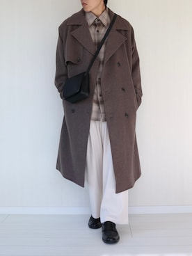 「チェック柄に恋してる」｜「アイテム（トレンチコート）」を使った、soar  -ソア-さん（メンズ・170cm）の秋コーディネート