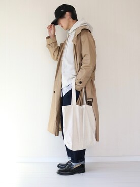 「ロールアップ」｜「アイテム（トレンチコート）」を使った、soar  -ソア-さん（メンズ・170cm）の秋コーディネート