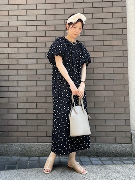 「アパレルスタッフ」｜「アイテム（アクセサリー）」を使った、tsuさん（レディース・156cm）の夏コーディネート