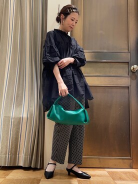 「ドットパンツ」｜tsuさん（レディース・156cm）の春コーディネート