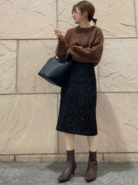 「Te chichi CLASSIC（テチチクラシック）のアイテム（ニット/セーター）」を使った、tsuさん（レディース・156cm）の秋コーディネート