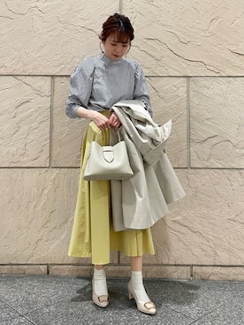 「Te chichi（テチチ）のアイテム（ステンカラーコート）」を使った、tsuさん（レディース・156cm）の冬コーディネート