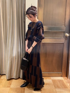 「ニットアップ」｜「アイテム（ブーツ）」を使った、tsuさん（レディース・156cm）の秋コーディネート