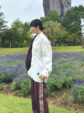 「アイテム（ビジネスバッグ）」を使った、カマさん（レディース・156cm）の秋コーディネート