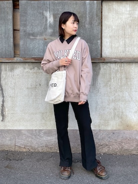 林 萌花さん(レディース・159cm)の冬コーディネート