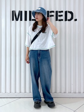 「MILKFED.」｜林 萌花さん（レディース・159cm）の夏コーディネート