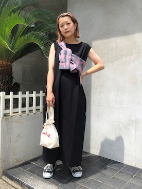 林 萌花さん（レディース・159cm）の夏コーディネート