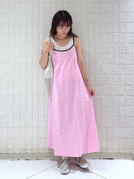 「MILKFED.」｜林 萌花さん（レディース・159cm）の夏コーディネート
