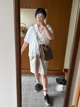 「GU（ジーユー）のアイテム（ソックス/靴下）」を使った、ロモさん（レディース・164cm）の夏コーディネート
