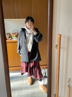 「MILKFED.（ミルクフェド）のアイテム」を使った、ロモさん（レディース・164cm）の冬コーディネート