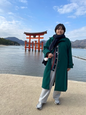 「アイテム（チェスターコート）」を使った、ロモさん（レディース・164cm）の冬コーディネート