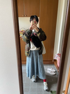 「アイテム（ボディバッグ/ウエストポーチ）」を使った、ロモさん（レディース・164cm）の秋コーディネート