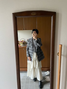 「アイテム（レインシューズ）」を使った、ロモさん（レディース・164cm）の秋コーディネート