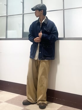 「アイテム（カバーオール）」を使った、翼さん（メンズ・168cm）の秋コーディネート