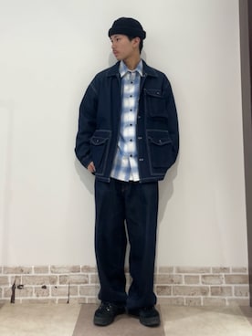 「ITEMS URBANRESEARCH（アイテムズ アーバンリサーチ）のデニム カバーオール（カバーオール、ブルー系）」を使った、翼さん（メンズ・168cm）の春コーディネート