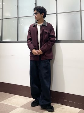 「アイテム（カバーオール）」を使った、翼さん（メンズ・168cm）の秋コーディネート