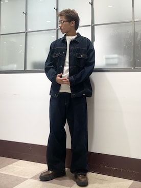 「秋服コーデ」｜「アイテム（デニムジャケット）」を使った、翼さん（メンズ・168cm）の秋コーディネート