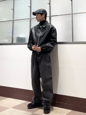 「ITEMS URBANRESEARCH（アイテムズ アーバンリサーチ）のアイテム（ライダースジャケット）」を使った、翼さん（メンズ・168cm）の秋コーディネート