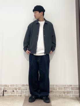 「ITEMS URBANRESEARCH（アイテムズ アーバンリサーチ）のEvery Day TRコーチジャケット（その他アウター、グレー系）」を使った、翼さん（メンズ・168cm）の春コーディネート