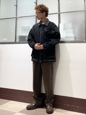 「アイテム（カバーオール）」を使った、翼さん（メンズ・168cm）の秋コーディネート