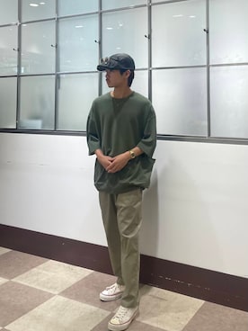 「ITEMS URBANRESEARCH（アイテムズ アーバンリサーチ）のアイテム（Tシャツ/カットソー）」を使った、翼さん（メンズ・168cm）の夏コーディネート