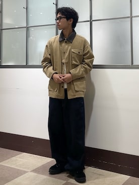 「アイテム（カバーオール）」を使った、翼さん（メンズ・168cm）の秋コーディネート