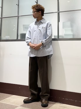 「ITEMS URBANRESEARCH（アイテムズ アーバンリサーチ）のアイテム（シャツ/ブラウス）」を使った、翼さん（メンズ・168cm）の秋コーディネート