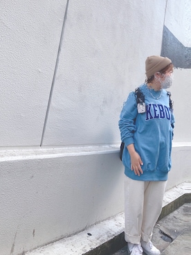 「ストリート女子」｜「アイテム（スウェット）」を使った、miyuさん（レディース・155cm）の秋コーディネート