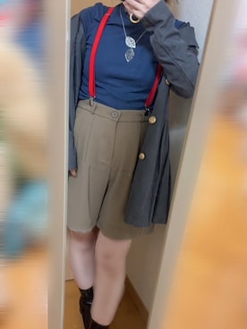 「Honeys（ハニーズ）のアイテム（Tシャツ/カットソー）」を使った、桔梗さん（レディース・145cm）の春コーディネート
