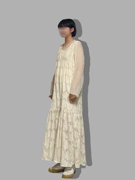 「アイテム（ワンピース）」を使った、おなかすいたさん（レディース・160cm・20代）の秋コーディネート