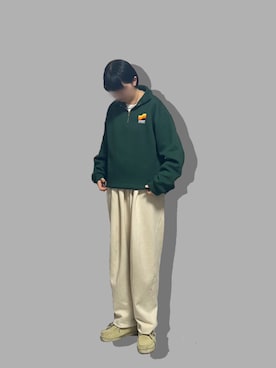 「スウェットギャザーパンツ」｜おなかすいたさん（レディース・159cm）の冬コーディネート