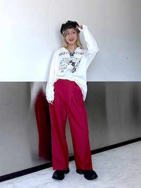 「JEANASIS（ジーナシス）のアイテム（キャスケット）」を使った、あゆねさん（レディース・164cm）の夏コーディネート