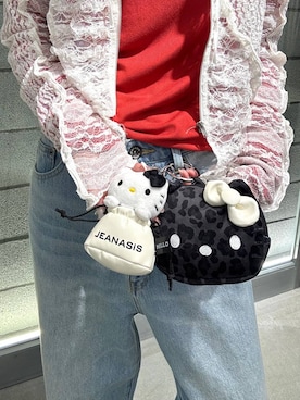 「JEANASIS（ジーナシス）のバイアスパッチワークレースフーディ/660218（パーカー）」を使った、あゆねさん（レディース・164cm）の冬コーディネート