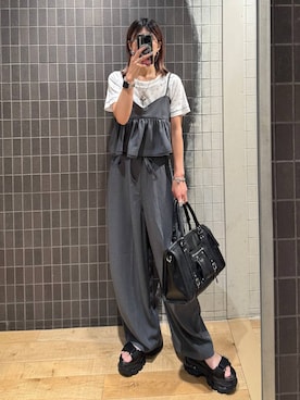 「JEANASIS（ジーナシス）のアイテム（サンダル）」を使った、あゆねさん（レディース・164cm）の夏コーディネート